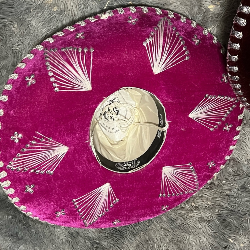 Vibrant Pink Sombrero with Silver Accents
